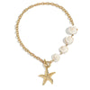 Wholesale Shell Alloy Imitation Pearls Geometric Handmade Women's Niche Natural Starfish Mermaid Casual Clavicle Necklace
