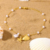 Wholesale Shell And Starfish Jewelry Set Stainless Steel Imitation Pearls Marine Life Natural Geometric Electroplating For Women