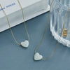Wholesale Shell And Titanium Steel Heart And Geometric Pattern Necklace With Electroplating For Women