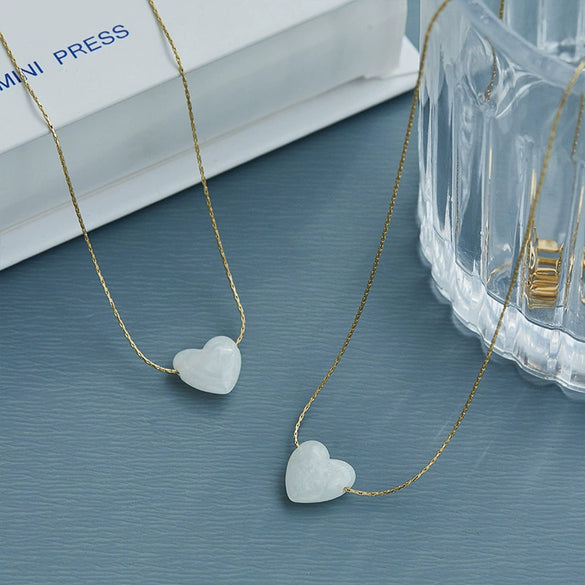 Wholesale Shell And Titanium Steel Heart And Geometric Pattern Necklace With Electroplating For Women