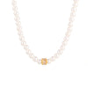 Wholesale Shell Beads Copper Zircon Princess Style Geometric And Letter Pattern Electroplated Pendant Beaded Necklace For Women