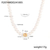 Wholesale Shell Beads Copper Zircon Princess Style Geometric And Letter Pattern Electroplated Pendant Beaded Necklace For Women