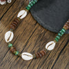 Wholesale Shell Coconut Shell Alloy O Word Chain Geometric Style Handmade Men's Necklace