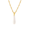 Wholesale Shell Drop Shaped Pendant Clavicle Necklace 316L Stainless Steel 18K Gold Plated Light Luxury Style