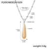 Wholesale Shell Drop Shaped Pendant Clavicle Necklace 316L Stainless Steel 18K Gold Plated Light Luxury Style