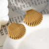 Wholesale Shell Earrings For Women Fashion Minimalist Style Stainless Steel Pvd Furnace Vacuum Real Gold Plated