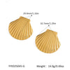 Wholesale Shell Earrings For Women Fashion Minimalist Style Stainless Steel Pvd Furnace Vacuum Real Gold Plated