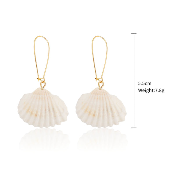 Wholesale Shell Earrings Handmade Geometric Natural Style Alloy Stainless Steel