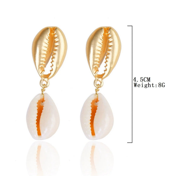 Wholesale Shell Earrings Handmade Geometric Natural Style Alloy Stainless Steel