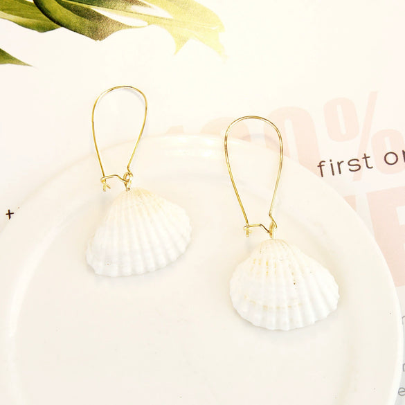 Wholesale Shell Earrings Handmade Geometric Natural Style Alloy Stainless Steel