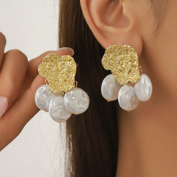Wholesale Shell Earrings Handmade Geometric Natural Style Alloy Stainless Steel