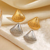 Wholesale Shell Earrings Stainless Steel Geometric Minimalist Electroplating Style For Women