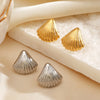 Wholesale Shell Earrings Stainless Steel Geometric Minimalist Electroplating Style For Women