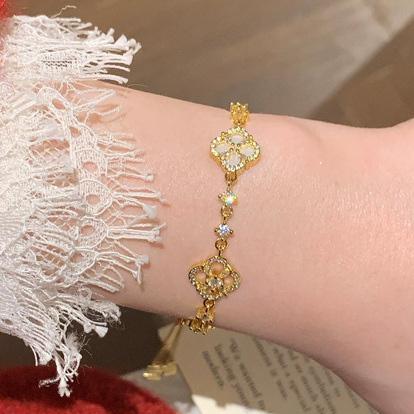 Wholesale Shell Flower Zircon Women's Highend Bracelet