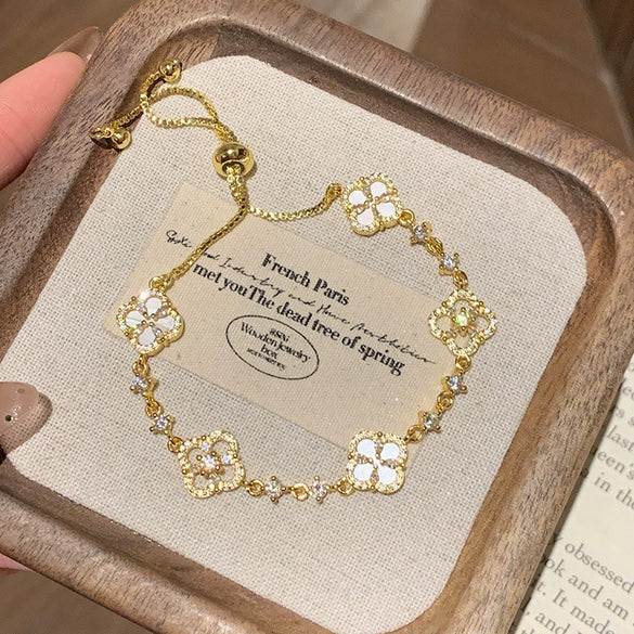Wholesale Shell Flower Zircon Women's Highend Bracelet