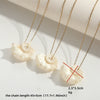 Wholesale Shell Geometric Pendant Necklace With Stainless Steel Chain Electroplated Style For Women