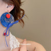 Wholesale Shell Geometric Spray Painted Asymmetric Wax Rope Stud Earrings For Women Versatile Light Luxury Highend
