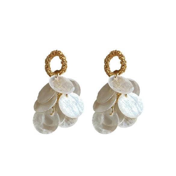 Wholesale Shell Geometric Tassel Earrings With Electroplating Light Luxury Highend Style For Women