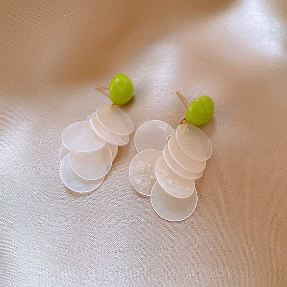 Wholesale Shell Handmade Geometric Needle Tassel Earrings For Women