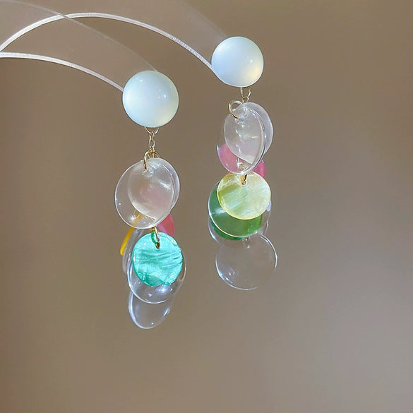 Wholesale Shell Handmade Geometric Needle Tassel Earrings For Women