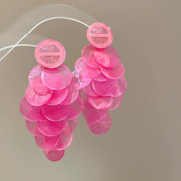 Wholesale Shell Handmade Geometric Needle Tassel Earrings For Women