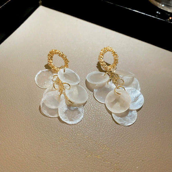 Wholesale Shell Handmade Geometric Needle Tassel Earrings For Women