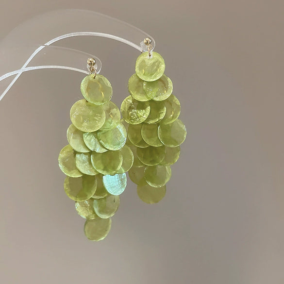 Wholesale Shell Handmade Geometric Needle Tassel Earrings For Women