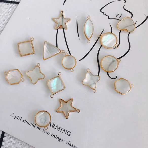 Wholesale Shell Jewelry Accessories Colorful Translucent Star Geometric Hanging Earrings Necklace