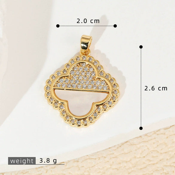 Wholesale Shell Necklace Pendant With Copper Plated Geometric Moon Red Star And Heart Shape Accessories