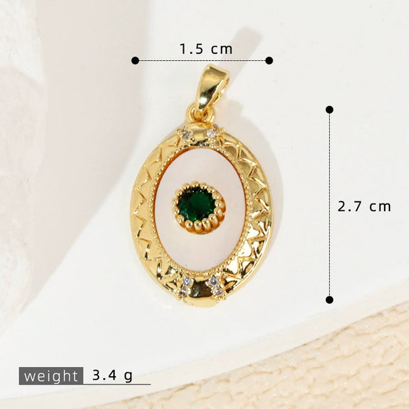 Wholesale Shell Necklace Pendant With Copper Plated Geometric Moon Red Star And Heart Shape Accessories