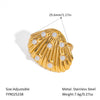 Wholesale Shell Pearl Earrings And Ring Set In Stainless Steel With Minimalist Style And Pvd Furnace Vacuum Real Gold Plating