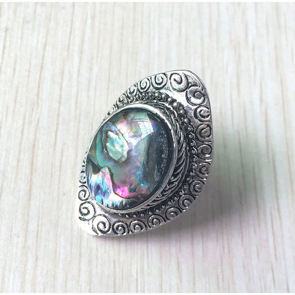 Wholesale Shell Retro Exaggerated Geometric Carved Ring Jewelry