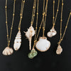 Wholesale Shell Retro Geometric Style Sea Shell Necklace With Ball Chain