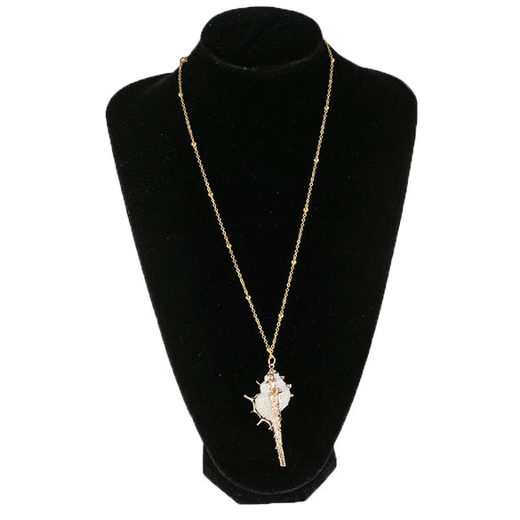 Wholesale Shell Retro Geometric Style Sea Shell Necklace With Ball Chain