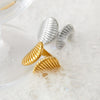 Wholesale Shell Shaped Open Ring With Marine Elements And Animal Zodiac Pattern Simple Style Made Of Stainless Steel With Electroplating