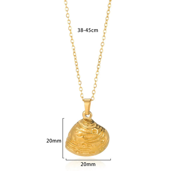 Wholesale Shell Starfish Necklace Stainless Steel With Animal Zodiac Pattern Electroplated