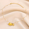 Wholesale Shell Starfish Necklace Stainless Steel With Animal Zodiac Pattern Electroplated