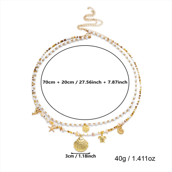 Wholesale Shell Turtle Pendant Body Chain Zinc Alloy Feminine Bikini Layering Accessory