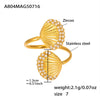 Wholesale Shellshaped 316L Stainless Steel Ring With Star And Geometric Pattern Electroplated For Women