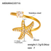 Wholesale Shellshaped 316L Stainless Steel Ring With Star And Geometric Pattern Electroplated For Women