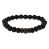 Wholesale Shining Volcanic Stone Black Iron Stone Geometric Handmade Couple Bracelet