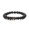 Wholesale Shining Volcanic Stone Black Iron Stone Geometric Handmade Couple Bracelet