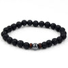 Wholesale Shining Volcanic Stone Black Iron Stone Geometric Handmade Couple Bracelet