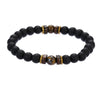 Wholesale Shining Volcanic Stone Black Iron Stone Geometric Handmade Couple Bracelet