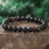 Wholesale Shining Volcanic Stone Black Iron Stone Geometric Handmade Couple Bracelet