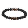 Wholesale Shining Volcanic Stone Black Iron Stone Geometric Handmade Couple Bracelet