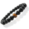 Wholesale Shining Volcanic Stone Black Iron Stone Geometric Handmade Couple Bracelet