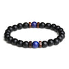 Wholesale Shining Volcanic Stone Black Iron Stone Geometric Handmade Couple Bracelet