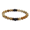 Wholesale Shining Volcanic Stone Black Iron Stone Geometric Handmade Couple Bracelet