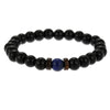 Wholesale Shining Volcanic Stone Black Iron Stone Geometric Handmade Couple Bracelet
